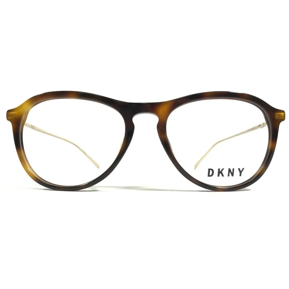 DKNY Eyeglasses Frames DK7000 240 Brown Tortoise Gold Large Round 53-18-135